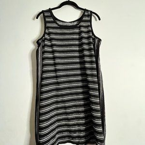 Black and White Striped Short Tank Dress
